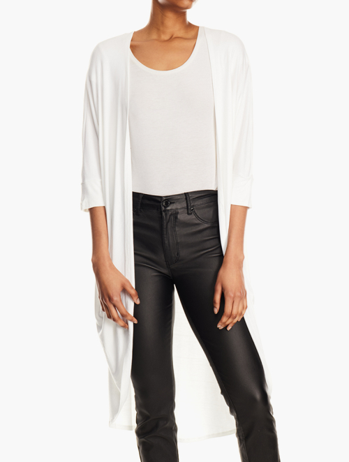 MyRunway | Shop RFO White Long Open-Front Cardigan for Women from